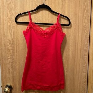 Red lace trimmed camisole
